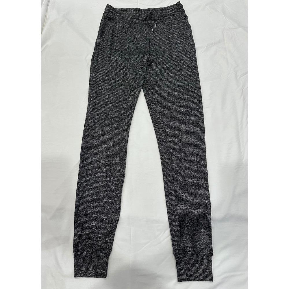 Gap Womens Small Tall Gray Marl Ribbed Knit Joggers Loungewear Sweatpants
